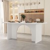 FUFU&GAGA Modern White Dining Table with Arch - Shaped Legs - Stylish Centerpiece for Your Dining Space - 2 of 4