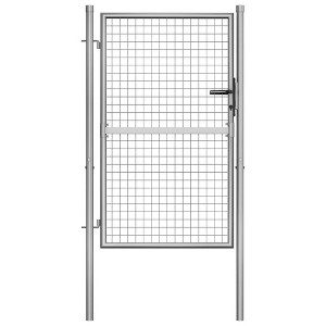 vidaXL Garden Gate Galvanized Steel 41.3"x68.9" Silver - 1 of 4