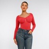 Feelingirl Women's Seamless Long Sleeve Compression Thong Shapewear Bodysuit - 4 of 4