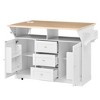 Ridstar 47.24 in. W Multifunctional Kitchen Island Cart with Extendable Table Top & 5 Wheels for Kitchen & Dining Room-White - 4 of 4
