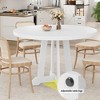 Round Dining Table, 47 Inch Round Dinner Table for 4, Farmhouse Kitchen Table with Wooden Pedestal Base for Home Dining Room - (Only Table) - 2 of 4