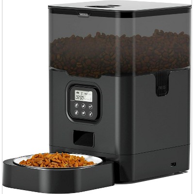 Automatic Cat Feeder with Voice Recorder, Timed Food Dispenser for 4 Meals Daily, Portion Control