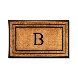 A1HC Natural Coir & Rubber Monogrammed 24"X39" Door Mat, Heavy Duty, Non-Slip Outdoor Entry Doormats - 1 of 4