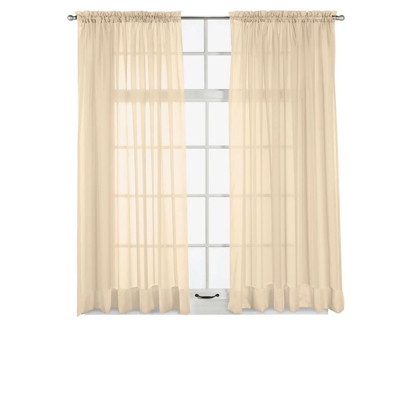 Collections Etc Elegance Sheer Window Curtain Panel, Single Panel,, 1 of 3