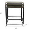HomeRoots Set of Three Brass and Black Aluminum and Iron Frame Nested Tables - 3 of 4
