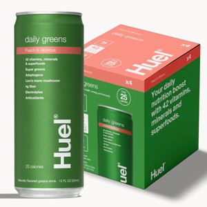 Huel Peach Hibiscus Daily Ready-to-Drink Greens and Superfood Supplements - 4pk/12 fl oz - 1 of 4