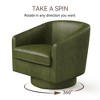 Vipbear Set of 1/2 Swivel Barrel Accent Chair,Round Chenille/Faux Leather Living Room Arm Chairs,Modern Upholstered Comfty Chairs,Small Club Armchair - 4 of 4