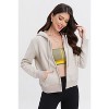 Spruce Fashion Women Zip Up Cropped Hoodie Fall Oversized Sweatshirts Winter Fleece Cotton Comfy Long Sleeve - 2 of 4