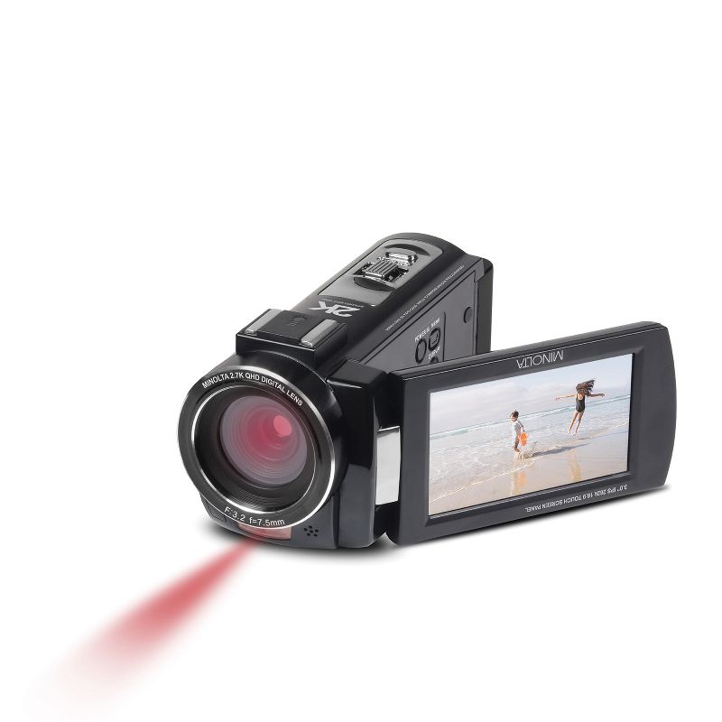 Minolta® MN2K10NV 2.7K Quad HD 16x Digital Zoom IR Night Vision Video Camcorder (Black), 4 of 8