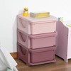 Qaba Kids Storage Unit Dresser Tower with Drawers Chest Toy Organizer for Bedroom Nursery Kindergarten Living Room for Boys Girls - 2 of 4