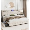 FULL Size Bed Frame,Upholstered Platform Bed with Trundle and 4 Storage Drawers,Diamond Tufted Headboard,Wooden Slats Support,No Box Spring Needed - 2 of 4