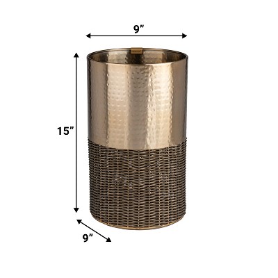 ASHER MODERN 4 13 GAL 2 TONE FAUX WICKER METAL visual data 3