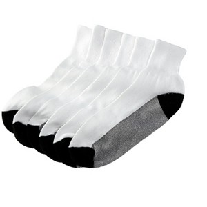KingSize 1/4" Length Cushioned Crew 6 Pack Socks - 1 of 4