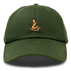 Dalix Fawn Embroidered Cotton Dad Hat Deer Adjustable Casual Baseball Cap Nature - 1 of 4