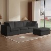 KWPZQEB 110" Cloud Sectional Couches, 3-Seater Comfy Couch with Movable Ottoman, Convertible L-Shape Couch, Deep Seat Couches for Living Room - 2 of 4