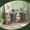 Jojoka 60 Inch TV Stand for TVs up to 65 Inches Eco-Friendly Particle Board with Metal Frame X-Shaped Sides and Adjustable Shelves - 3 of 4