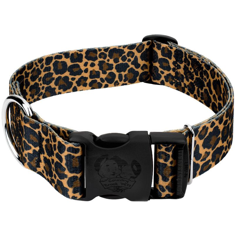 Country Brook Petz 1 1/2 Inch Deluxe Leopard Print Dog Collar, 1 of 7