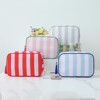 Generic Stripe Makeup Bag Travel Cosmetic Bag Organizer Tassel Toiletry Bag Large Canvas Zipper Pouch - 2 of 4