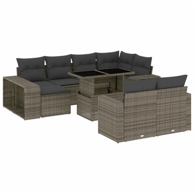 vidaXL Garden Sofa Set Grey