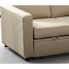 82.30" Convertible L-Shaped Sleeper Sectional Sofa with Pull-Out Bed & Storage Seat - 3 of 4