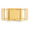Black Bow Jewelry 10mm 14K White or Yellow Gold Flat Ridged Edge Standard Fit Band - 2 of 4