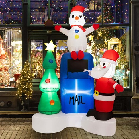 Costway 6ft Inflatable Christmas Lighted Mailbox Santa Claus ...