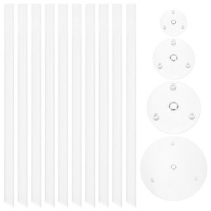 Unique Bargains Plastic Durable Smooth Surface Clear Cake Stands 4, 6, 8, 10 Inch 16 Pcs - 1 of 4