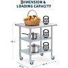 Stainless Steel Workbench with Adjustable Shelves and Universal Wheels, Commercial Kitchen Prep Table, Heavy-Duty Workbench for Restaurants, Outdoors - 2 of 4