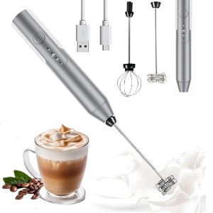 WOPET Handheld Milk Frother, Electric Whisk & Mini Blender, Stainless Steel Drink Mixer - 1 of 1