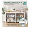 Modern Wooden Sideboard Buffet Cabinet With 4 Doors And Open Shelves Kitchen Storage Island Multi Functional Console Table For Dining Room, White - 4 of 4
