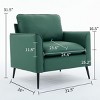 Set of 2 Faux Leather Lounge Chairs, Modern Retro Upholstered Single Sofa Armchairs with Cushions for Living Room or Bedroom-Koiai - 4 of 4