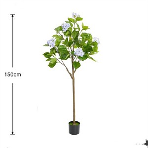 Artificial Hydrangea Flowers Tree, 4ft/5ft Tall Potted Decorative Hydrangea Tree, Realistic Modern Artificial Tree For Living Room Home Office - 1 of 4