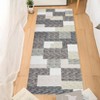 Modern Area Rugs Geometric Living Room Rug Soft Checkered Rugs Non Slip Low Pile Washable Rugs for Bedroom - 2 of 4