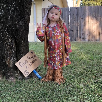  Fun World Peace & Love Hippie Costume, Medium 8-10, Multicolor  : Clothing, Shoes & Jewelry