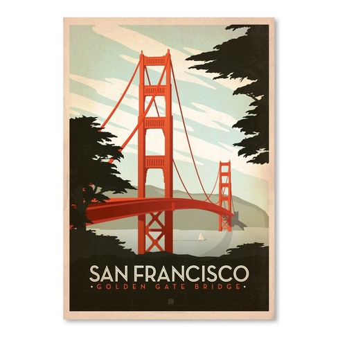 Americanflat Vintage Architecture Golden Gate Bridge By Anderson Design  Group Poster Art Print : Target