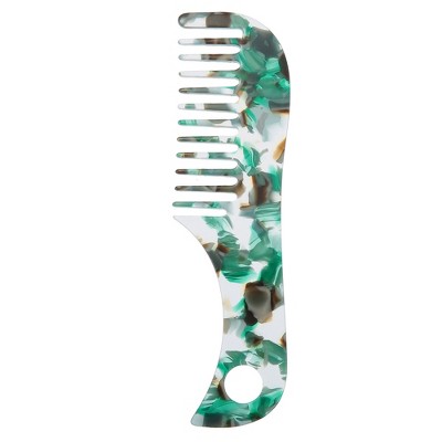 Unique Bargains Women's Acetate Wide Tooth Hair Comb Green 1 Pc