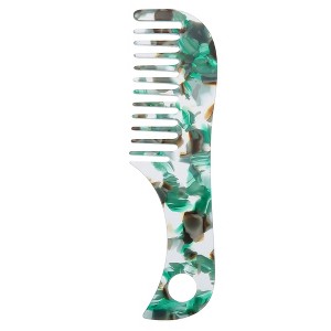 Unique Bargains Women's Acetate Wide Tooth Hair Comb Green 1 Pc - 1 of 4