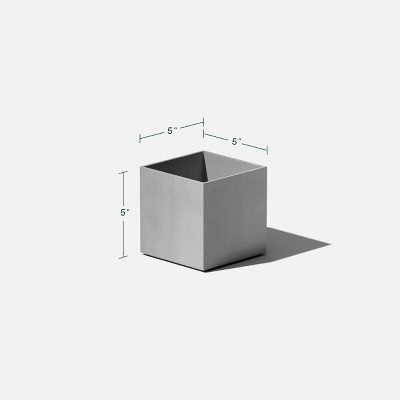 Geo Series 5" Gray Concrete Composite Cube Planter