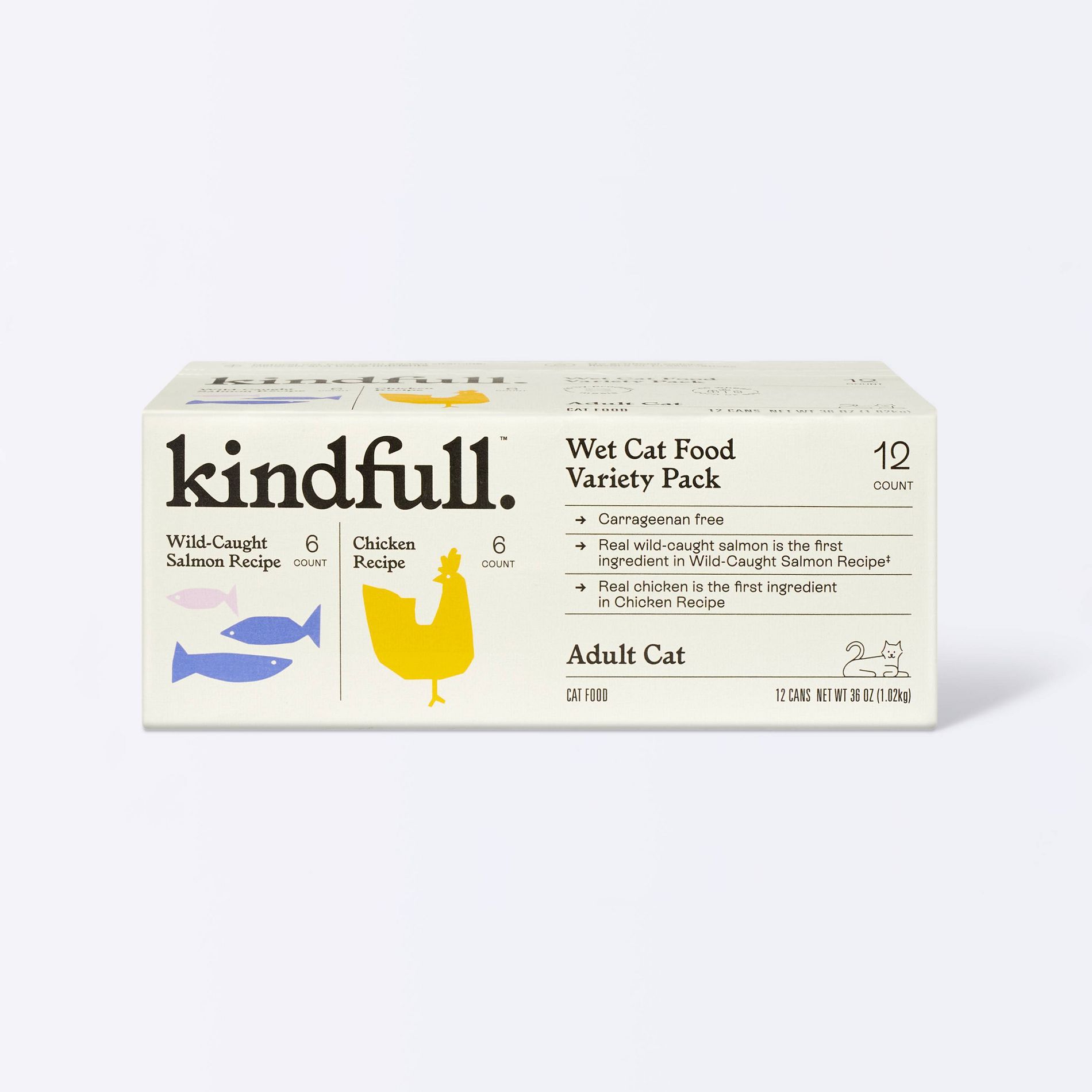 Chicken and Salmon Pate Variety Pack Wet Cat Food - Kindfull™ 36oz/12ct