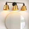 DORESshop 24 in. 3-Light Black and Gold Modern Bell Vanity Light for Bathroom Mirror with Metal Shades - 4 of 4