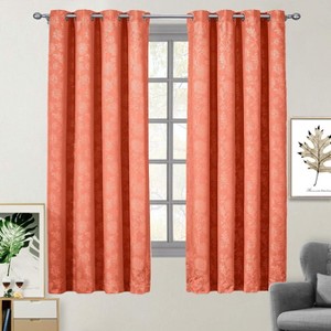 100% Blackout Curtain Panels Fannie - Woven Jacquard Triple Pass Thermal Insulated (Set of 2 Panels) - 1 of 4