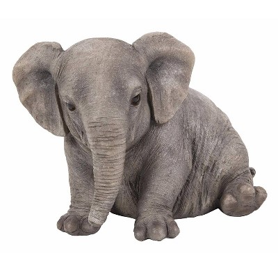 5" Polyresin Elephant Sitting Outdoor Statue Gray - Hi-Line Gift