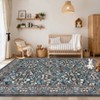 Floral Washable Area Rug Vintage Large Rugs for Living Room Soft Non-Slip Carpet - 4 of 4