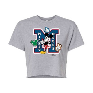 Women's - Disney - Mickey Mouse Cropped Graphic T-Shirt - 1 of 4