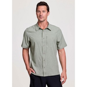 Avalanche Men's Tonal Stripe Quick Drying Button Up Collared Shirt for Casual Wear, Hiking, Vacation Top - 1 of 4