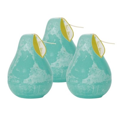 Sea Foam Pear Candles - Set of 3