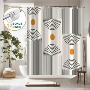 LunaLulinlk Shower Curtain with Hooks – Heavy-Duty Mold/Mildew-Resistant - 1 of 4