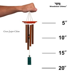 Woodstock Windchimes Woodstock Green Jasper Chime, Wind Chimes For Outside, Wind Chimes For Garden, Patio, and Outdoor Decor, 19"L - 1 of 4