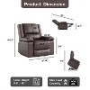 Electric Recliner Sofa with Massage & Heat - PU Leather Lift Chair - Thick Cushions & Armrests - for Elderly & Mobility Aid - 3 of 4