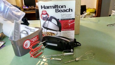 Hamilton Beach Electric Hand Mixer with DC Motor & 3 Speeds, Wire Beaters,  Whisk, Swivel Cord and Bowl Rest White (62661)